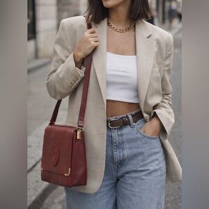 Cartier Leather Bag with Adjustable Straps